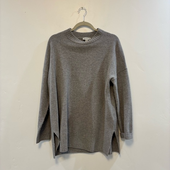 WHISTLES Neutral Gray Wool Blend Crewneck Sweater - Picture 10 of 13